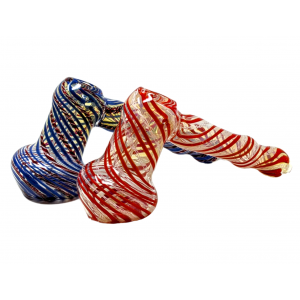 7" Assorted Design Hammer Bubbler Hand Pipe - [CJ07]